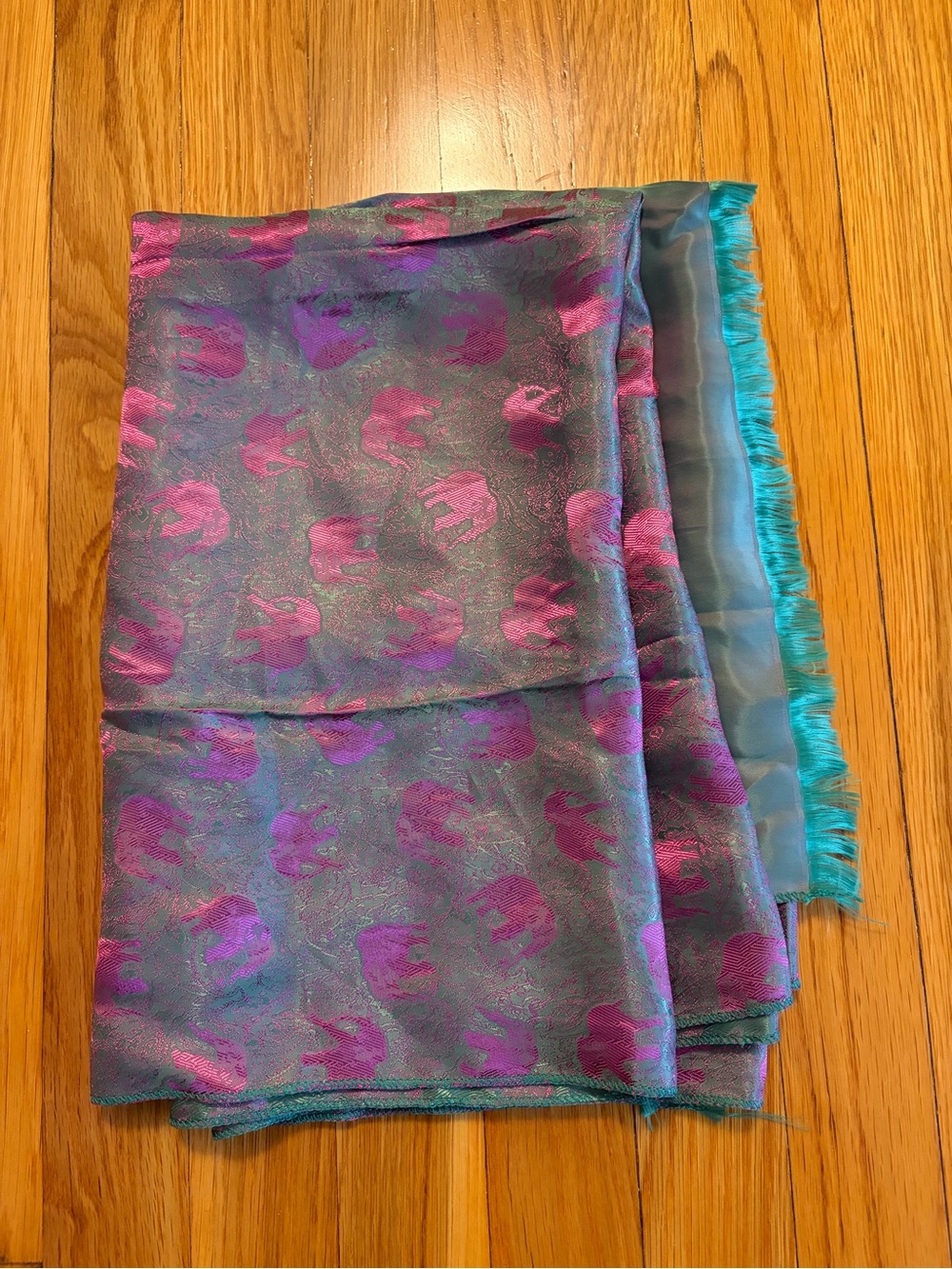 100% Silk Thai Elephant Scarf